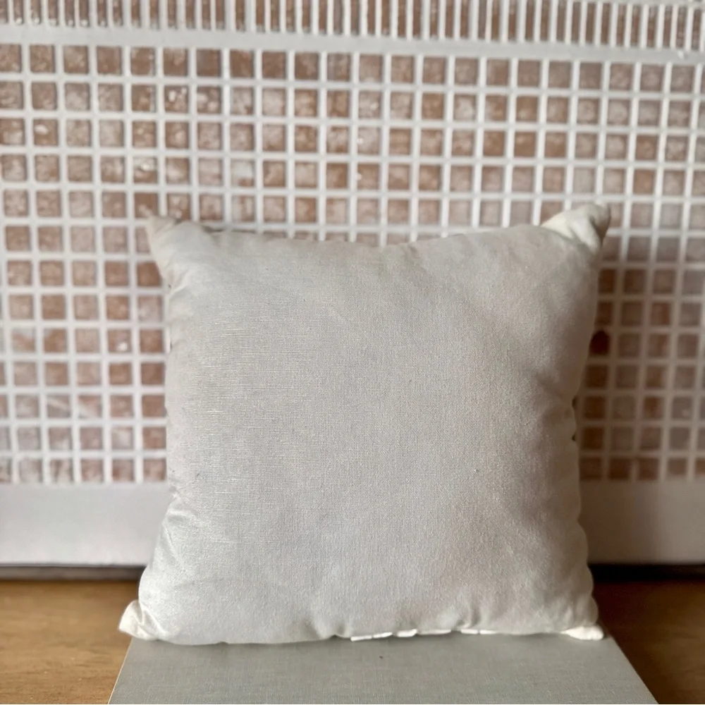 Pottery Bane Gold Star Embellished Ivory Throw Pillow